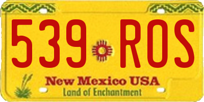 NM license plate 539ROS