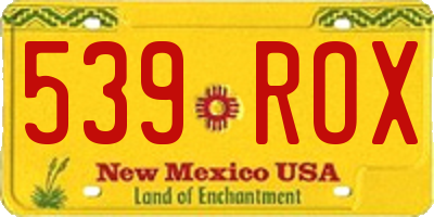 NM license plate 539ROX