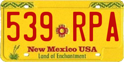 NM license plate 539RPA
