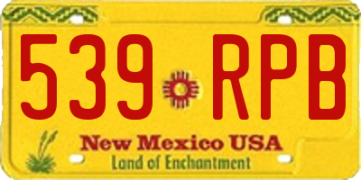 NM license plate 539RPB