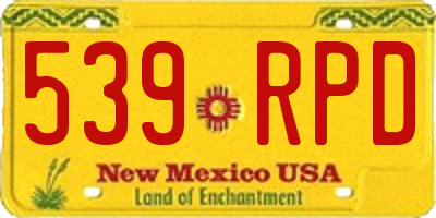 NM license plate 539RPD