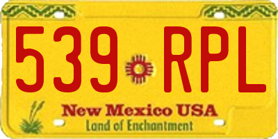 NM license plate 539RPL