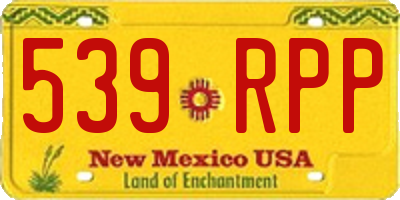 NM license plate 539RPP