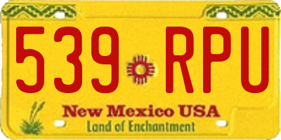 NM license plate 539RPU