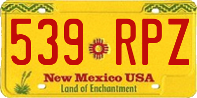 NM license plate 539RPZ