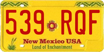 NM license plate 539RQF