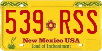 NM license plate 539RSS