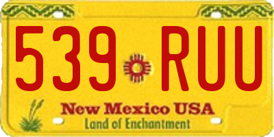 NM license plate 539RUU