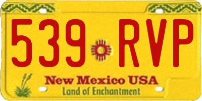 NM license plate 539RVP