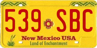 NM license plate 539SBC