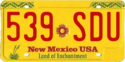 NM license plate 539SDU