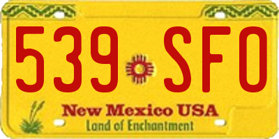 NM license plate 539SFO