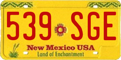 NM license plate 539SGE