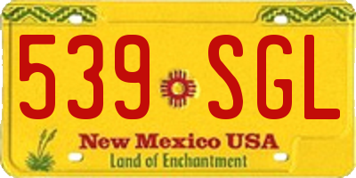 NM license plate 539SGL