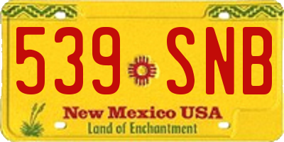 NM license plate 539SNB