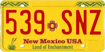 NM license plate 539SNZ