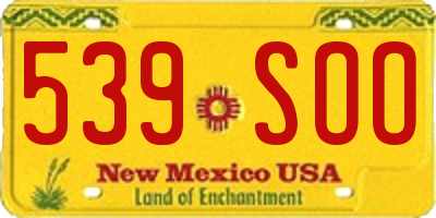 NM license plate 539SOO