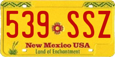 NM license plate 539SSZ