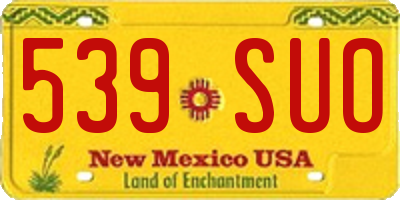 NM license plate 539SUO