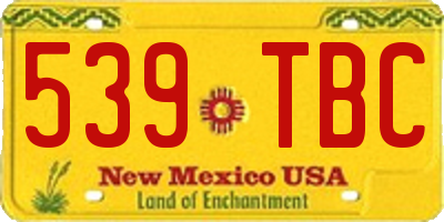 NM license plate 539TBC