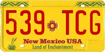 NM license plate 539TCG