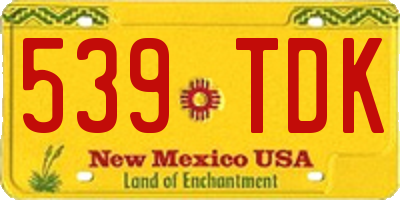 NM license plate 539TDK