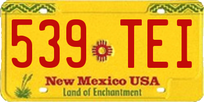 NM license plate 539TEI