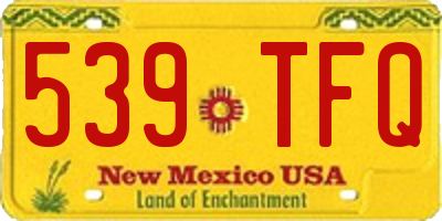NM license plate 539TFQ