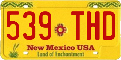 NM license plate 539THD