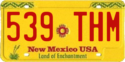 NM license plate 539THM