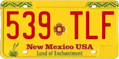 NM license plate 539TLF