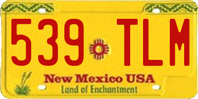 NM license plate 539TLM