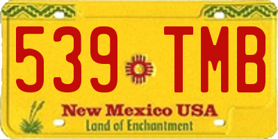 NM license plate 539TMB
