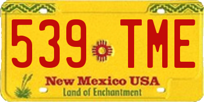 NM license plate 539TME