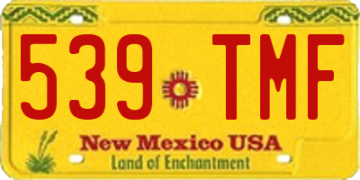NM license plate 539TMF