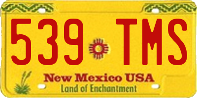 NM license plate 539TMS
