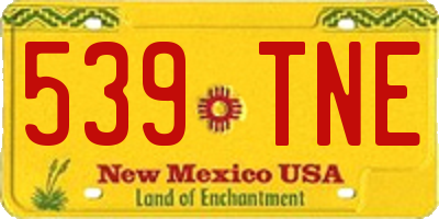 NM license plate 539TNE