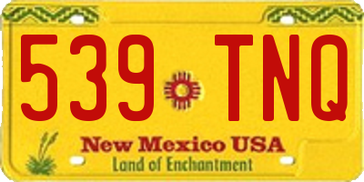 NM license plate 539TNQ
