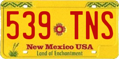 NM license plate 539TNS