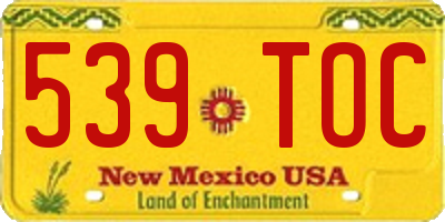 NM license plate 539TOC