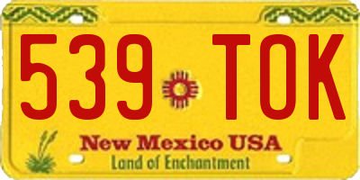 NM license plate 539TOK