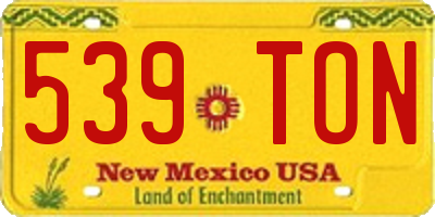 NM license plate 539TON