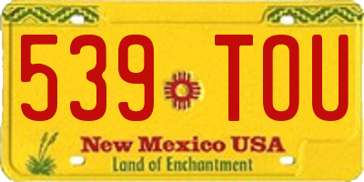 NM license plate 539TOU