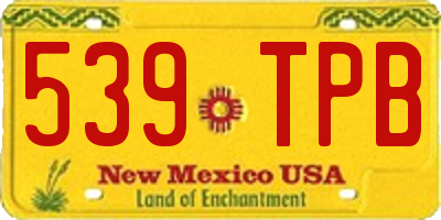 NM license plate 539TPB