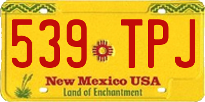 NM license plate 539TPJ