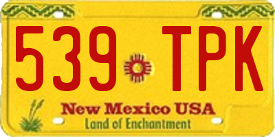 NM license plate 539TPK