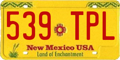 NM license plate 539TPL