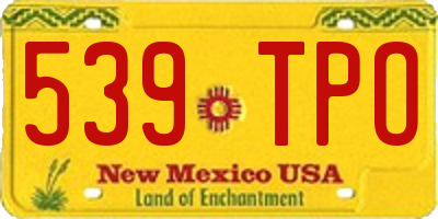 NM license plate 539TPO