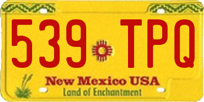 NM license plate 539TPQ