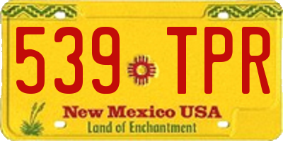 NM license plate 539TPR